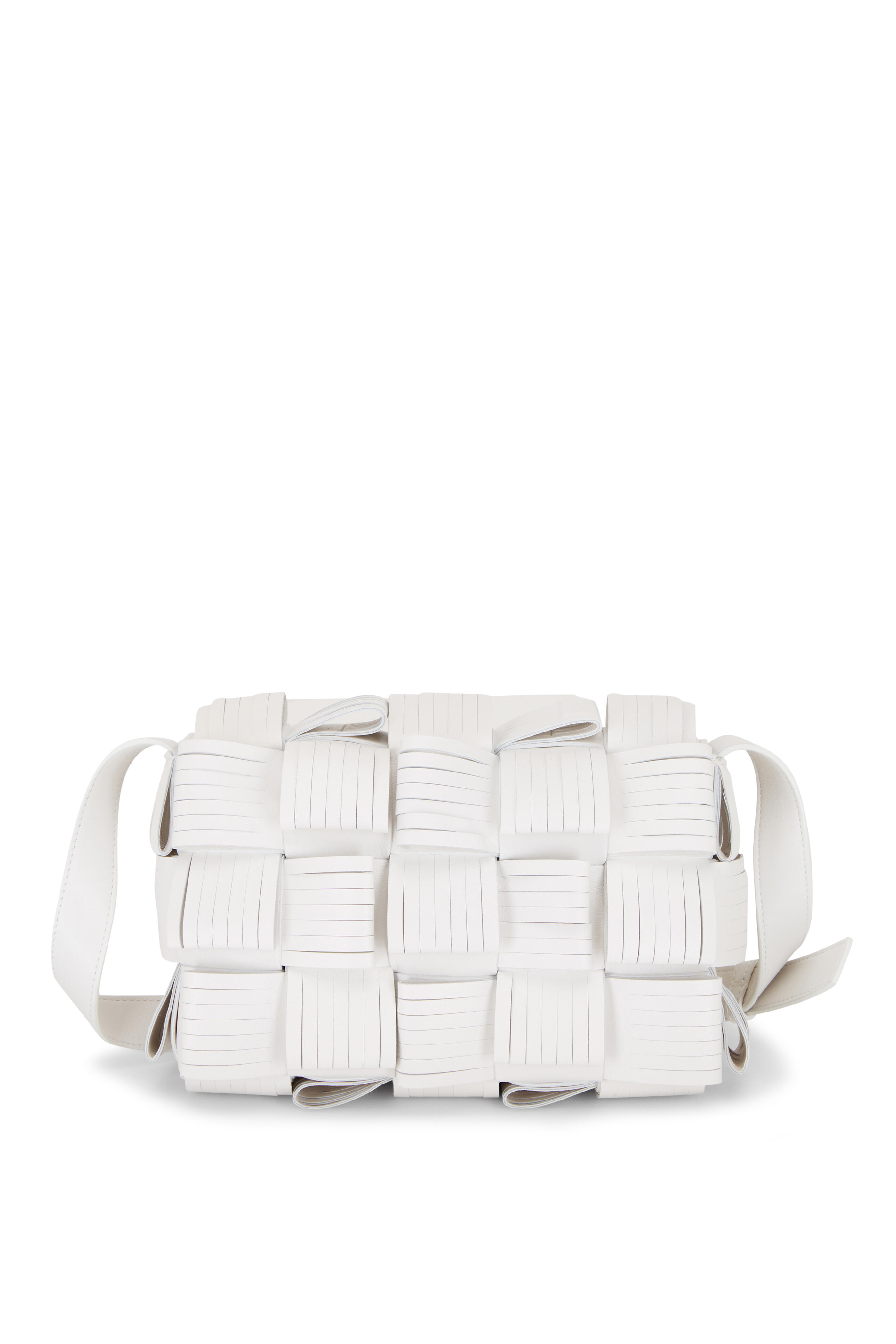 直営店☆BOTTEGA VENETA☆ SHOULDER POUCH バッグ/ WHITE Bottega Veneta - Cassette Pouch White Leather Shoulder Bag