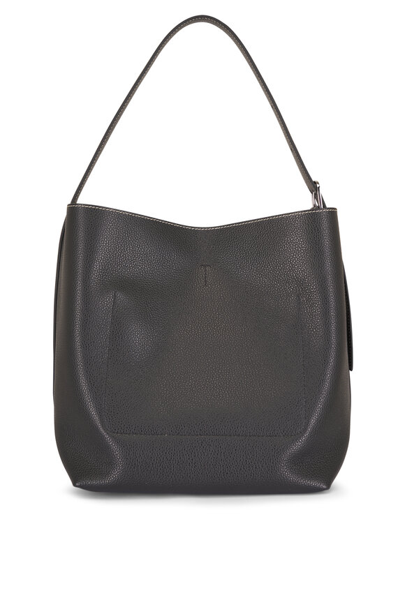 Totême Medium Black Grained Leather Belted Tote - view 3