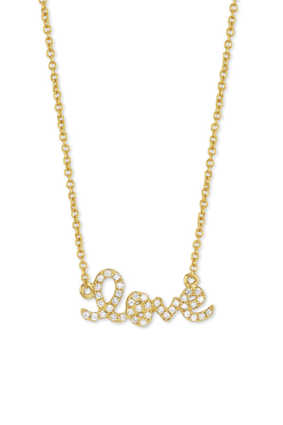 Sydney Evan 14k Yellow Gold Small Love Necklace - view 1