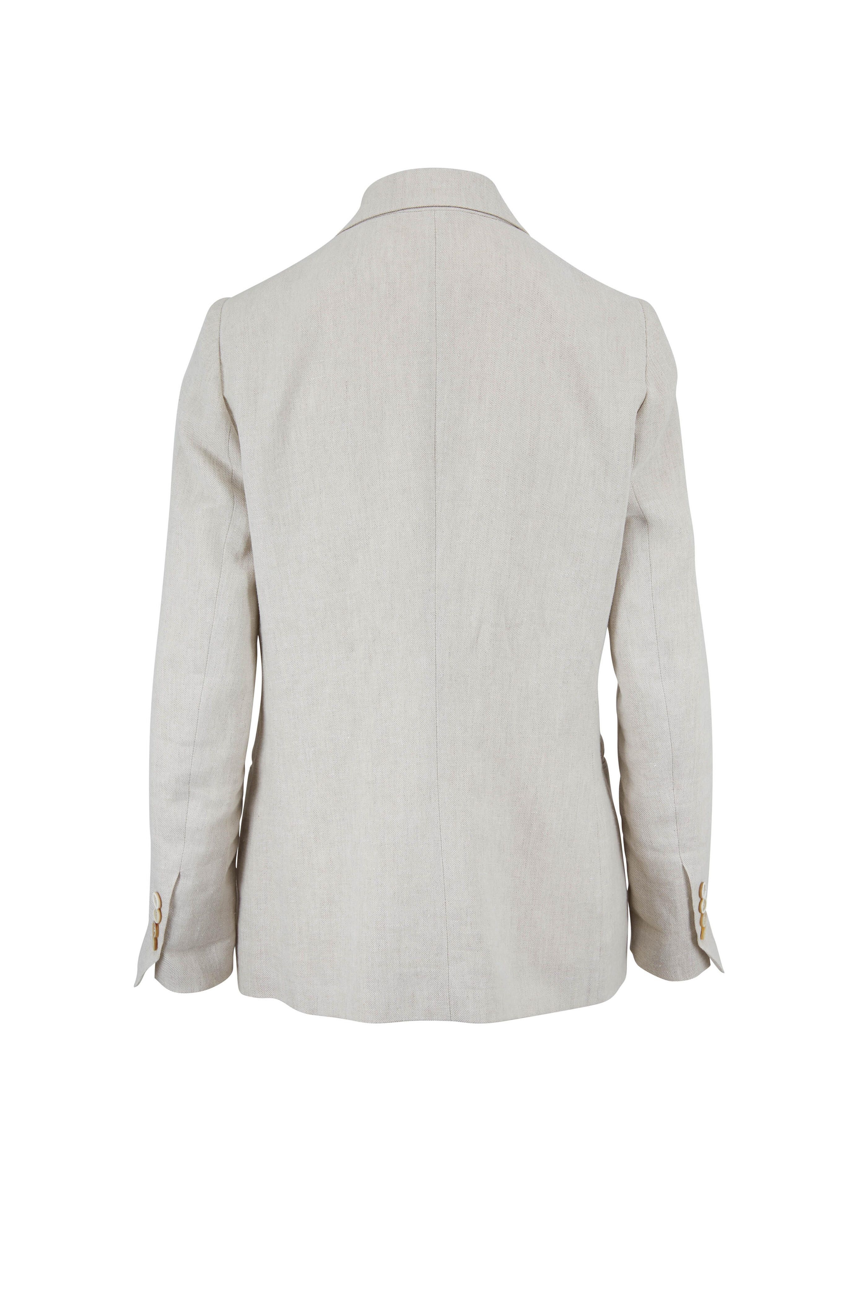Brunello Cucinelli - Chalk Linen Diagonal Monili Collar Brunello Cucinelli - Chalk Linen Diagonal Monili Collar