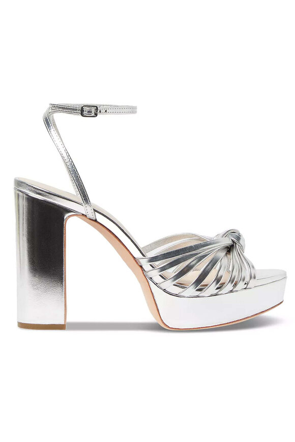Loeffler Randal Rivka Knot Platform Sandal in SIlver - view 2