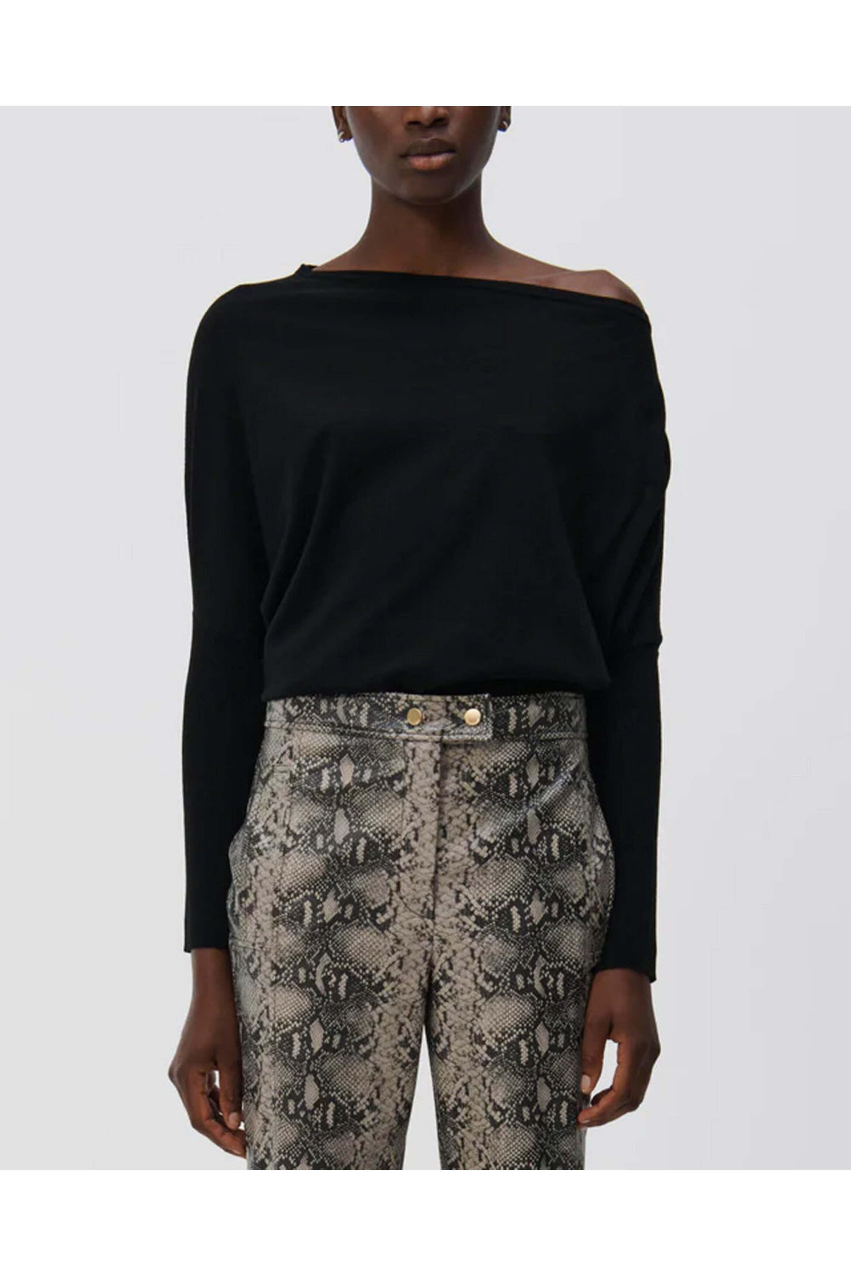 Simkhai - Black Lavina Draped Off Shoulder Sweater