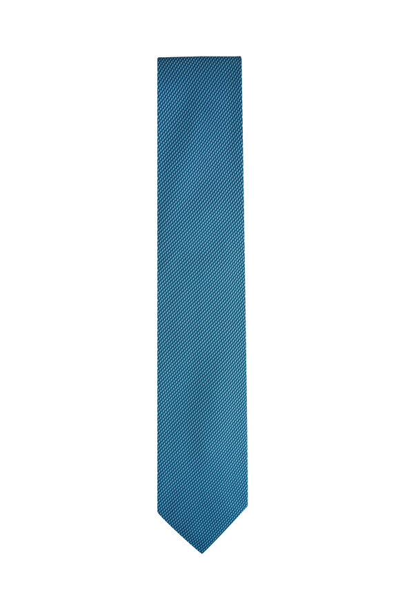 Eton Teal Blue Silk Necktie