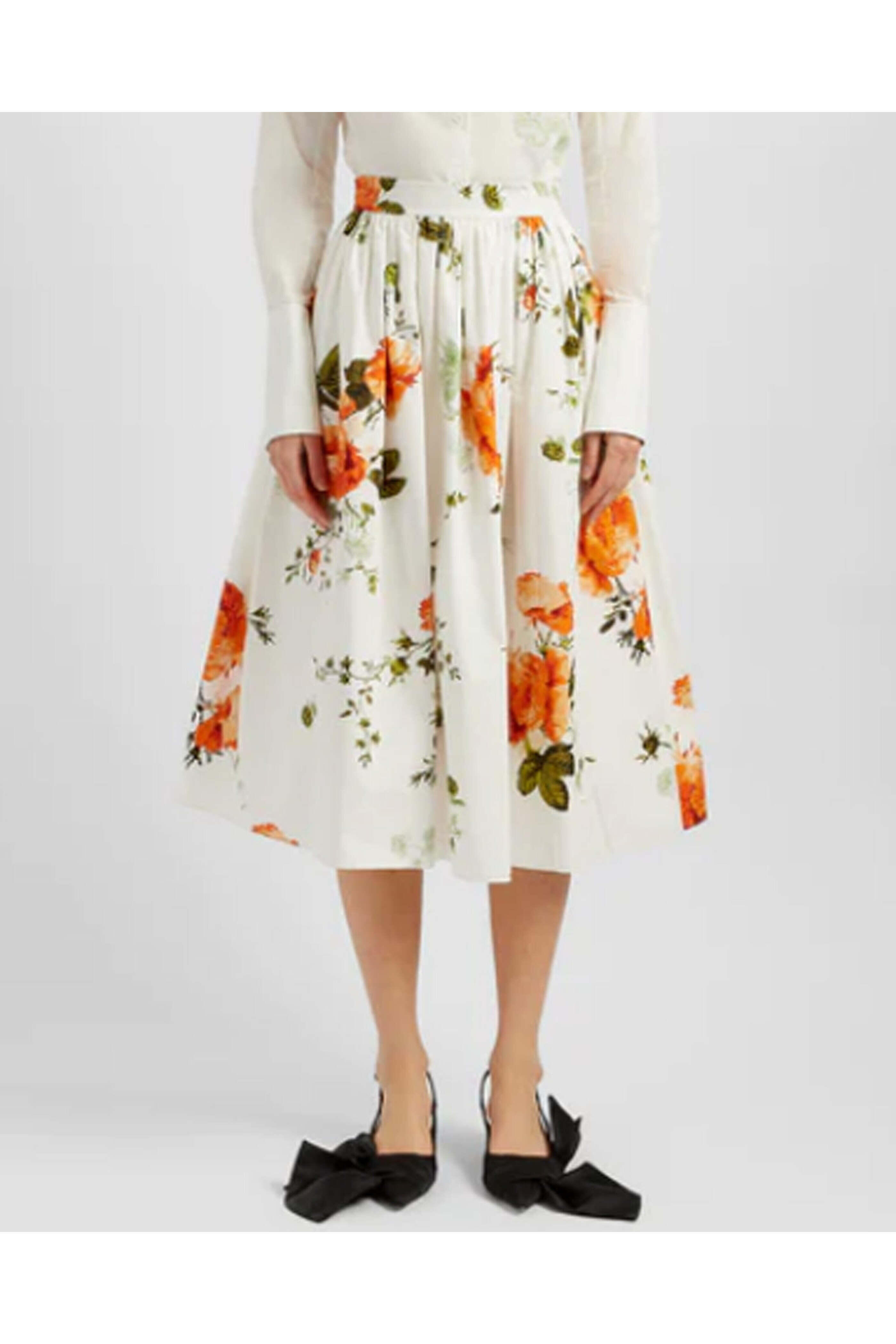 Erdem - White Volume Midi Skirt