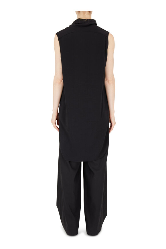 The Row - Almora Black Sleeveless Turtleneck Blouse