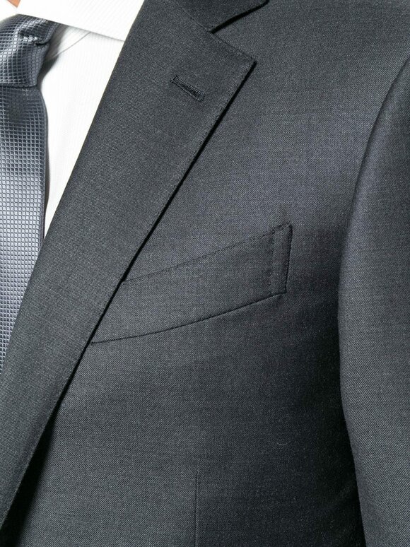 Zegna - Solid Gray Worsted Wool Suit