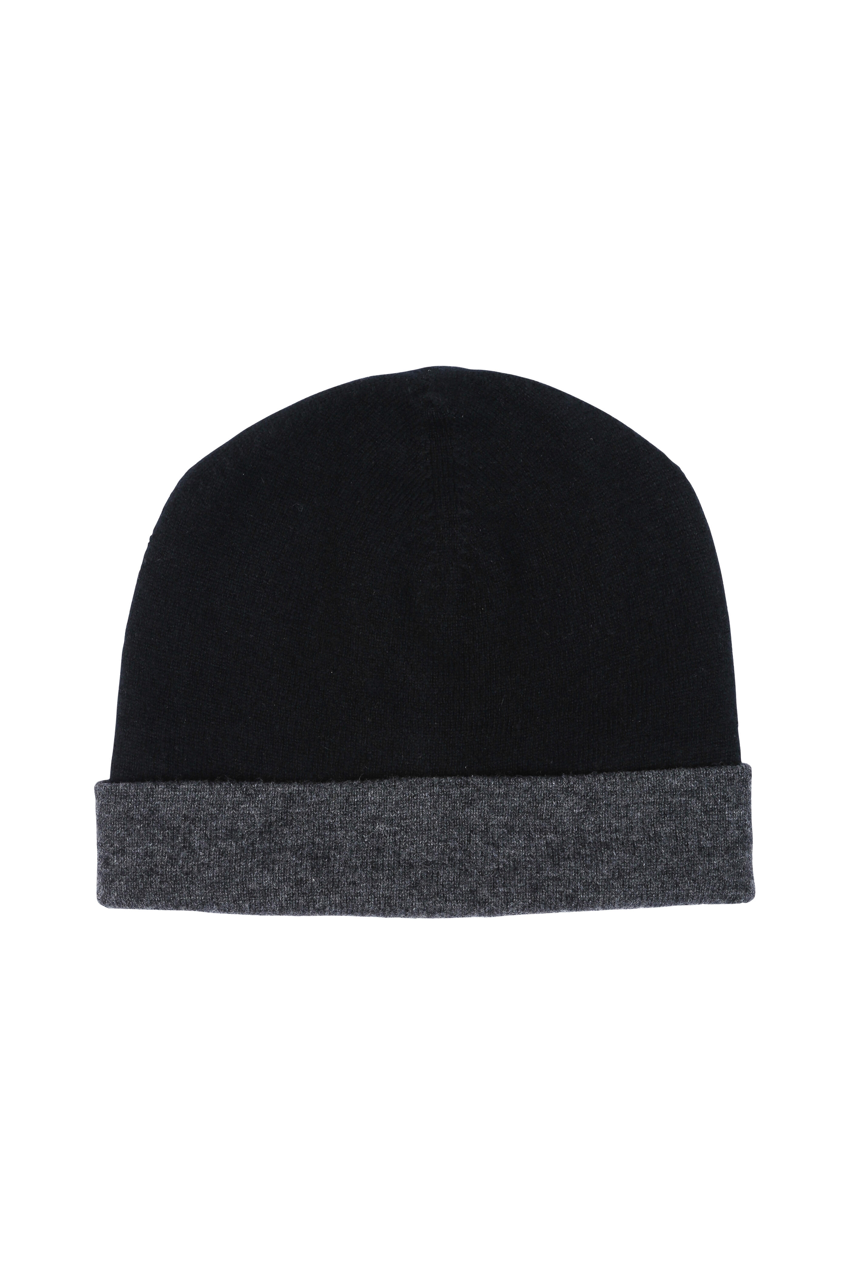 Kinross - Black & Gray Reversible Cashmere Hat | Mitchell Stores display picture 1