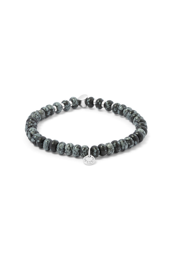 Tateossian - Black Snowflake Obsidian Nepal Nugget Bracelet 