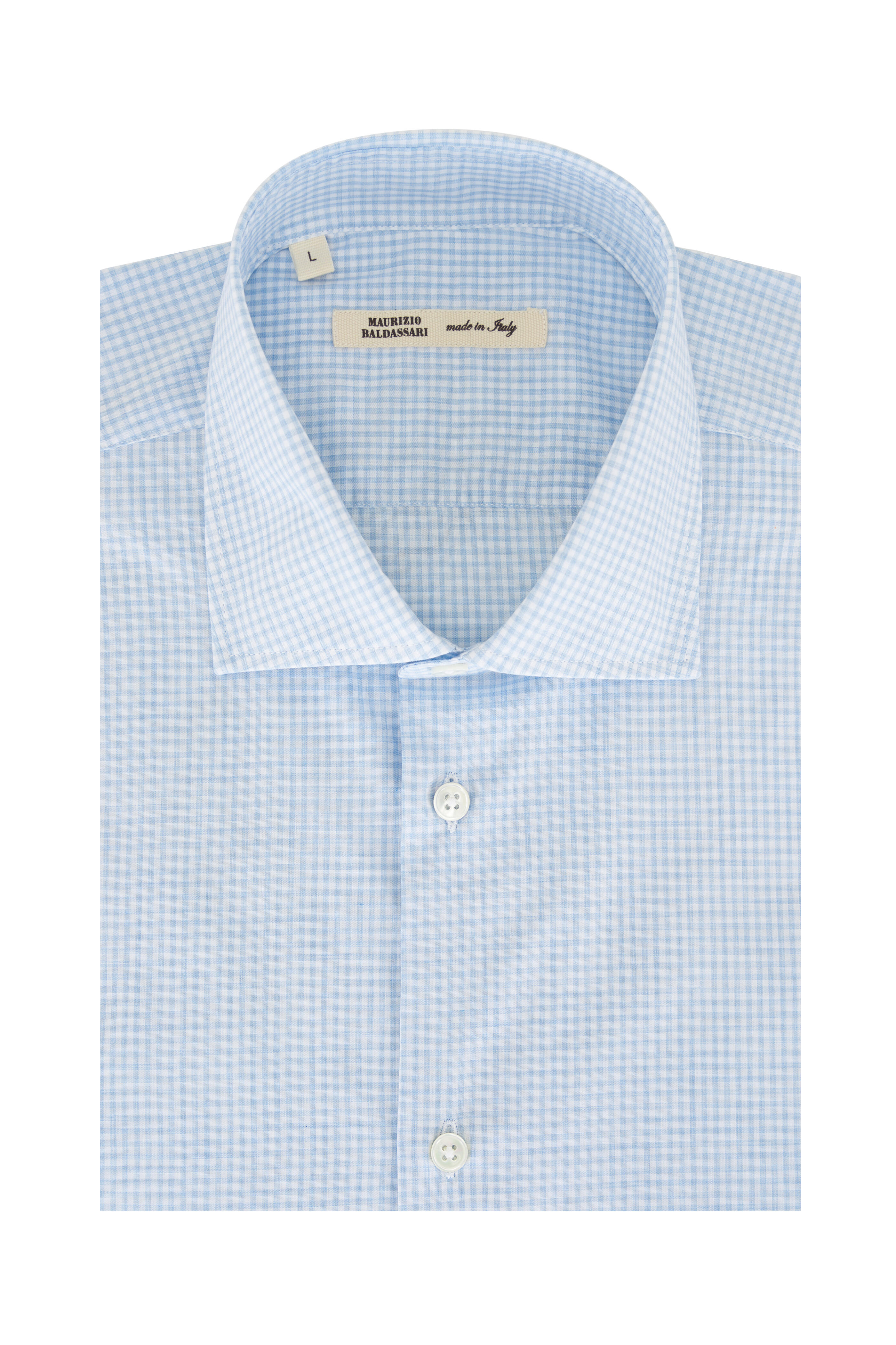 Maurizio Baldassari - Turquoise Check Cotton Sport Shirt