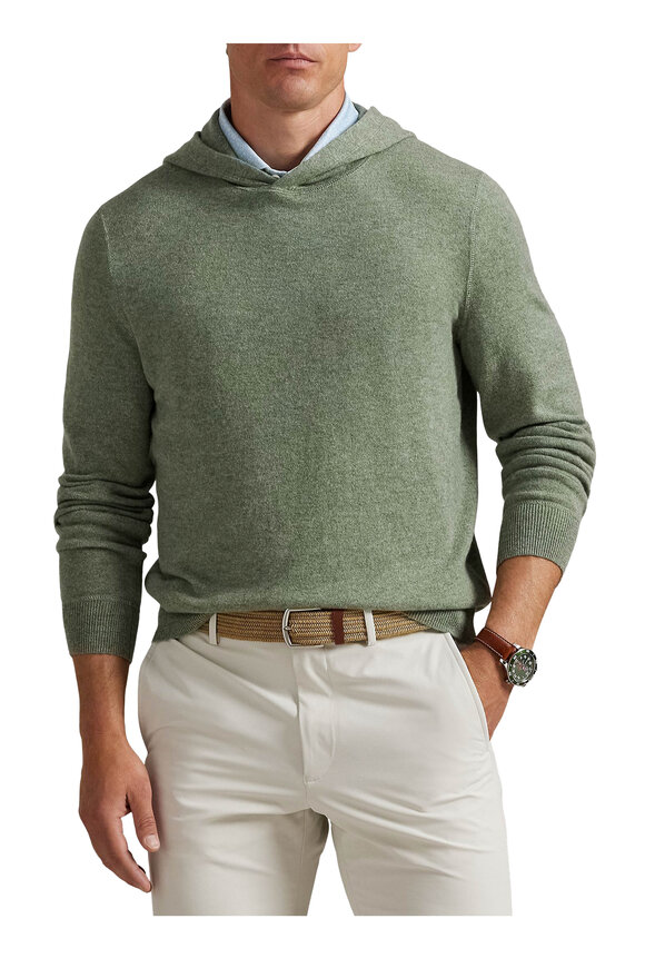RLX Ralph Lauren Fern Green Cashmere Hoodie - view 2