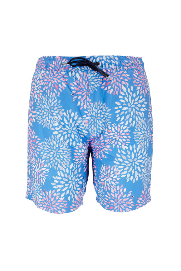 Benson - Blue Floral Swim Trunks