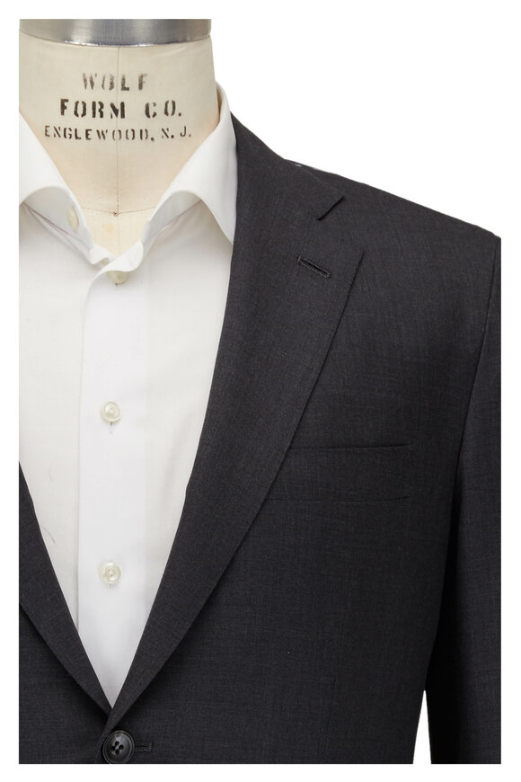 Kiton Solid Charcoal Gray Wool Suit