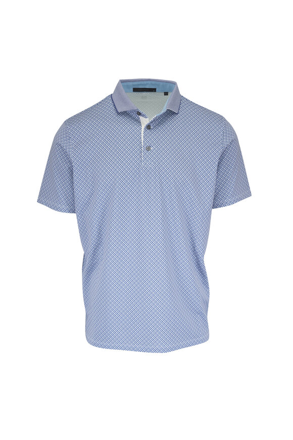 Greyson Ponderous Wolf White & Blue Polo - view 1