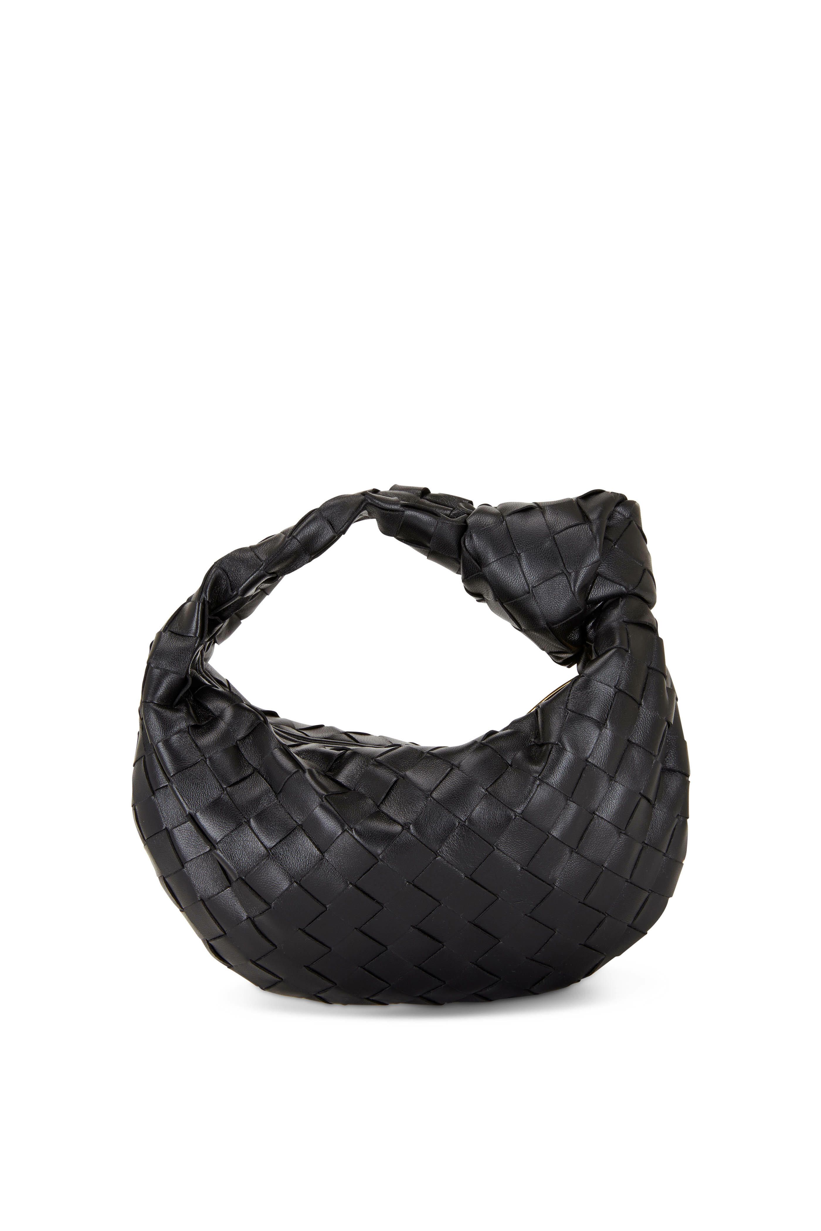 Bottega Veneta Women's Mini Jodie Black Woven Leather Hobo Bag | by Mitchell Stores
