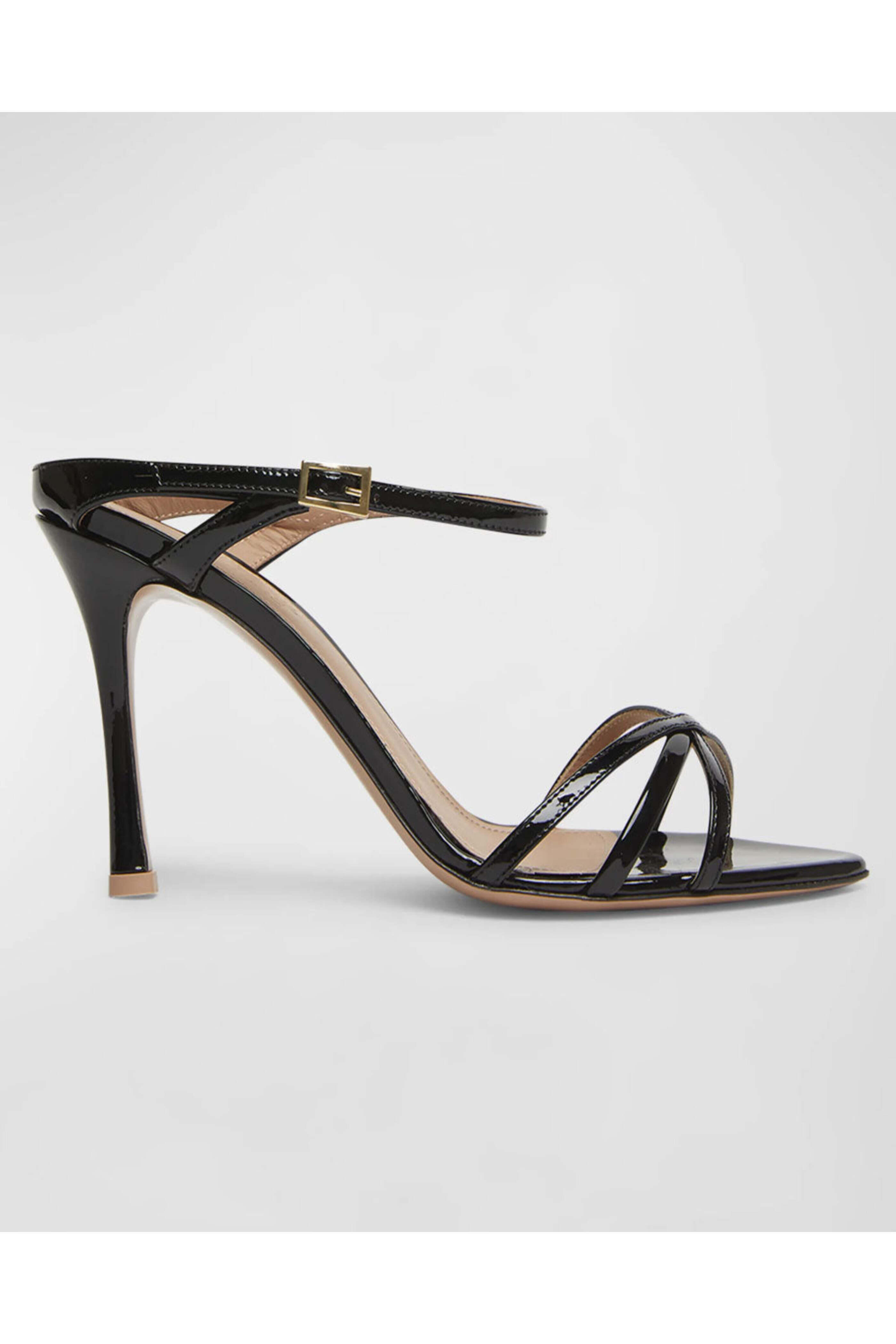 Malone Souliers - Yuna Patent Slide Sandal in Black