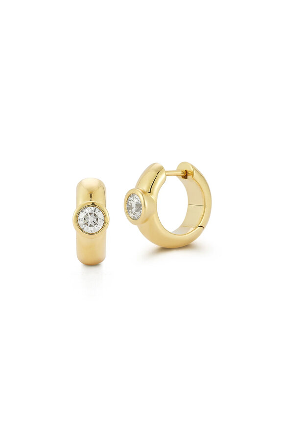 Walters Faith Classic Diamond Bezel Set Huggie Earrings
