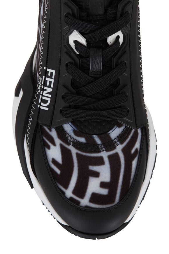 Fendi - Flow Black & White FF Side Zip Sneaker 