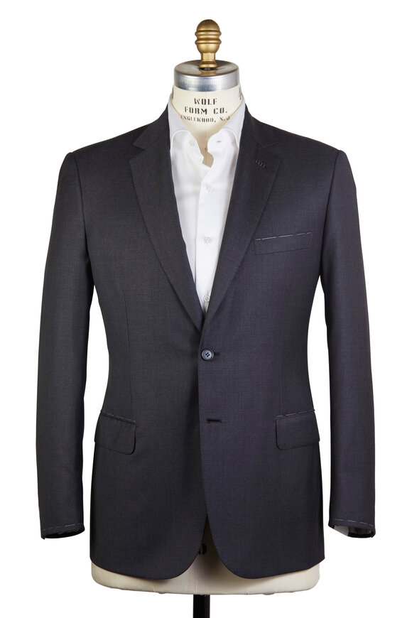 Brioni - Colosseo Solid Charcoal Gray Worsted Wool Suit