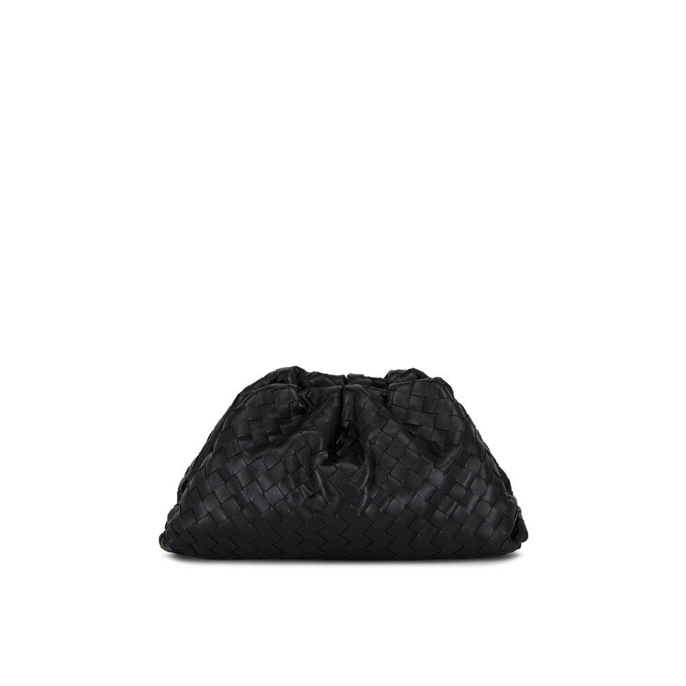 Bottega Veneta - The Pouch Black Woven Leather Large Bag
