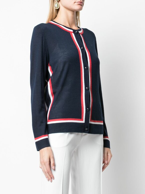 Escada - Srina Navy Tri-Color Tipped Cardigan