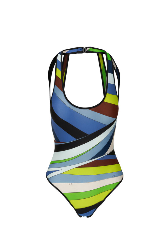 Pucci - Iride Print Cut Out Swimsuit 