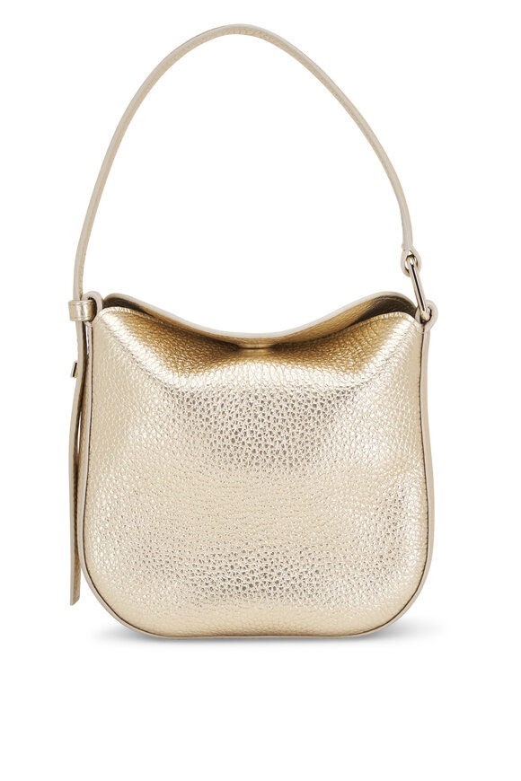 Akris - Mini Ana Gold Antique Metallic Leather Hobo Bag