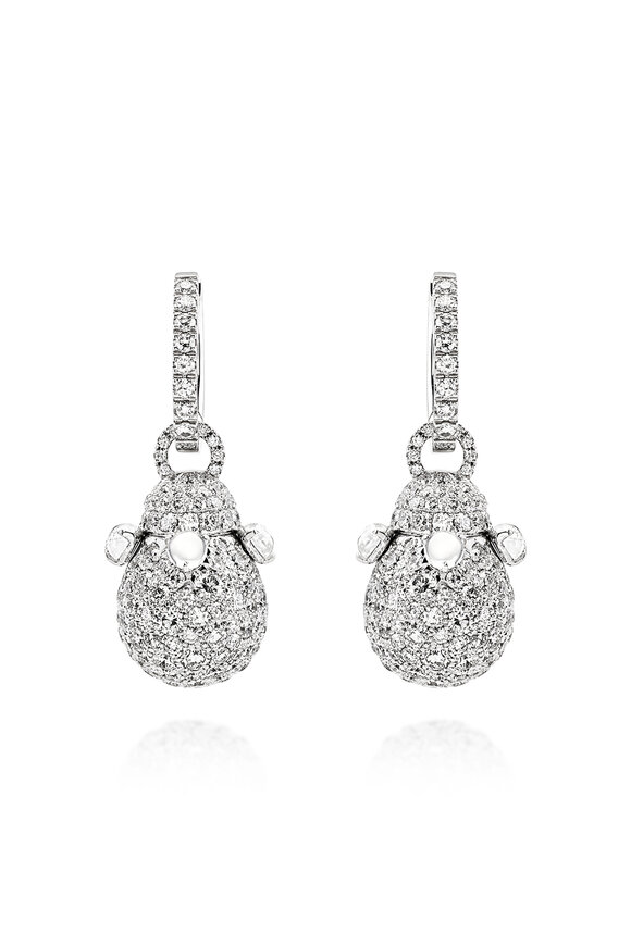 Chantecler 18k White Gold Diamond & Moonstone Drop Earring