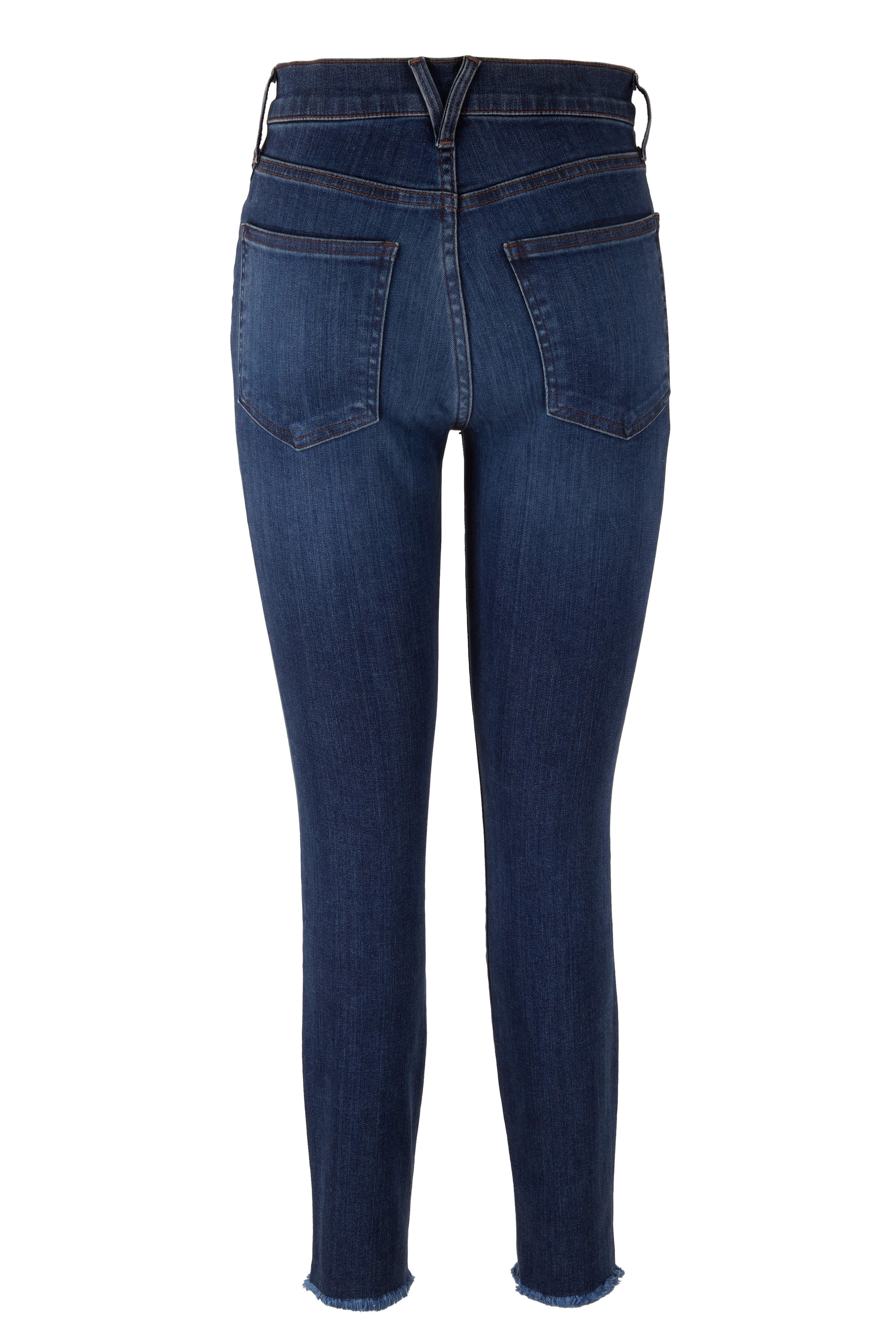 Veronica Beard - Debbie Laguna High-Rise Skinny Raw Hem Ankle Jean