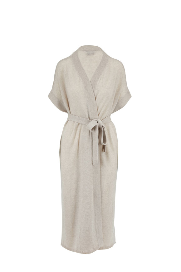 Le Kasha - Oslo Light Beige Cashmere Long Belted Cardigan