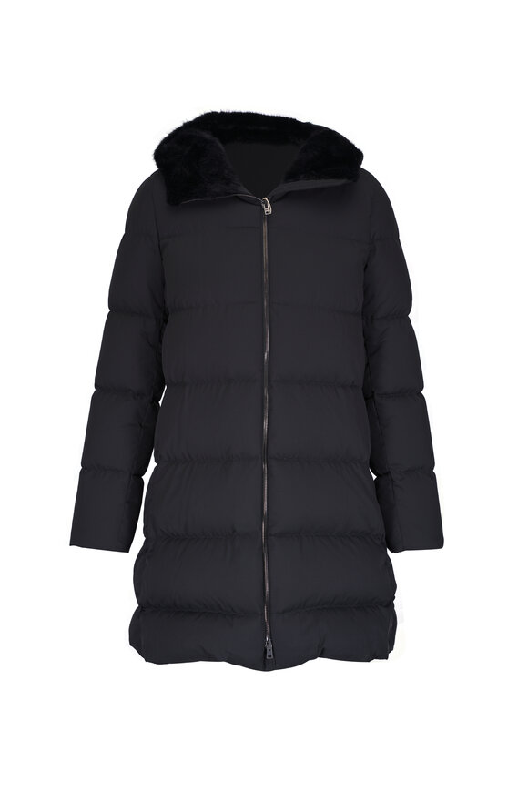 Herno A-Shape Black Quilted Down Jacket