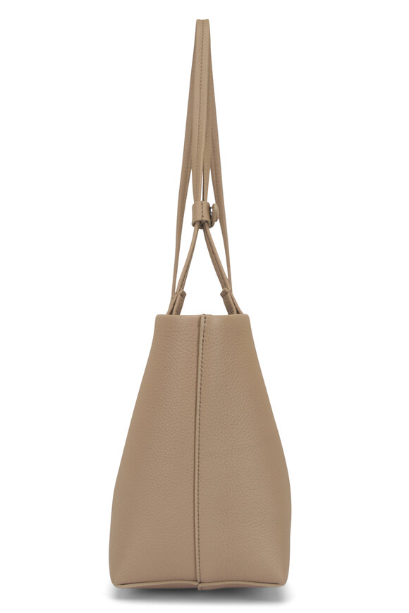The Row Medium Park Dark Taupe Leather Tote - view 3