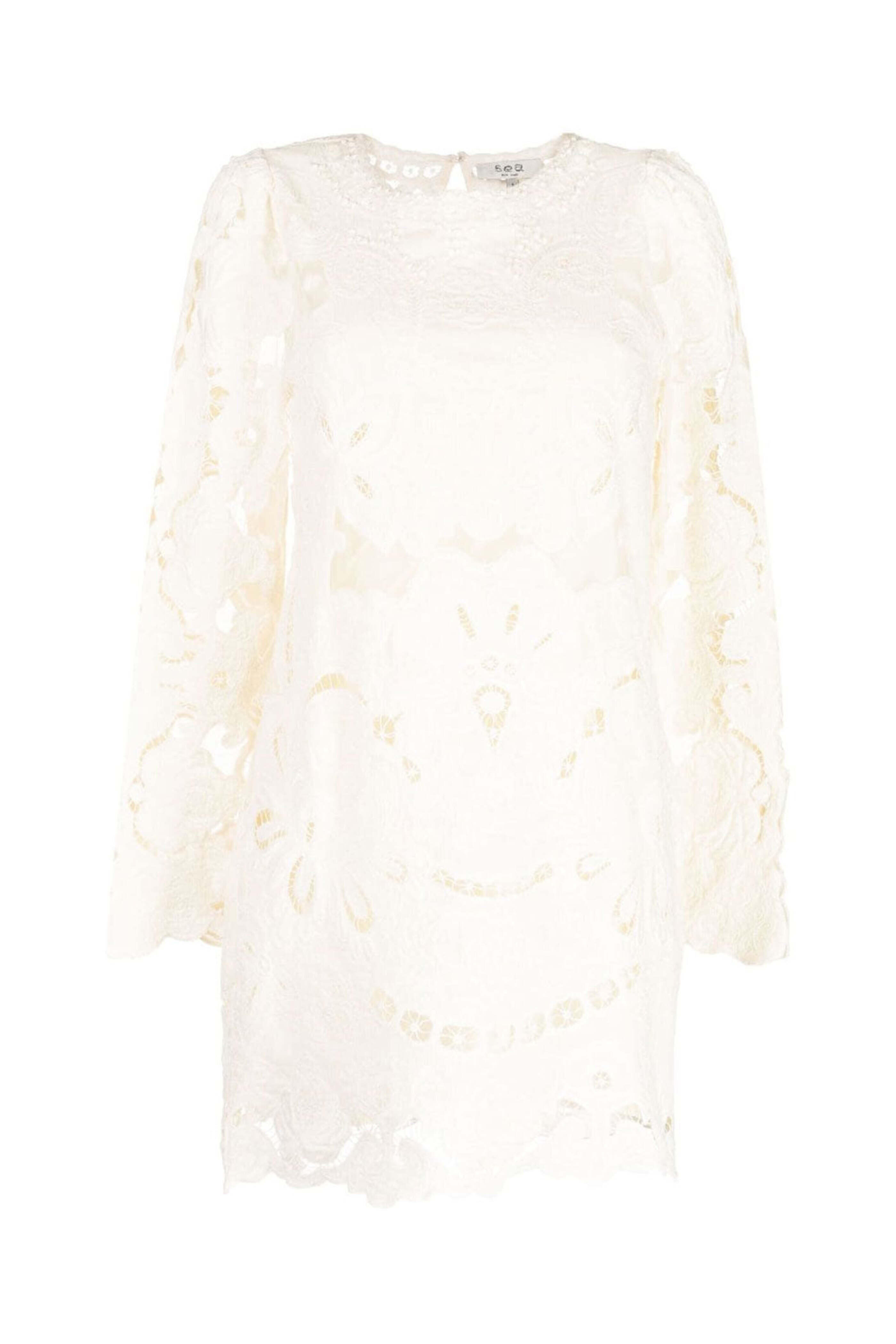 Sea NYC - White Lysa Floral Lace Mini Dress | Mitchell Stores