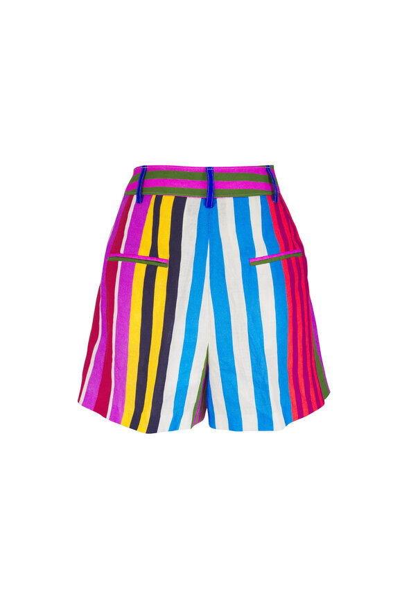 Libertine Multicolor Tangier Stripe Linen Sailor Shorts - view 4