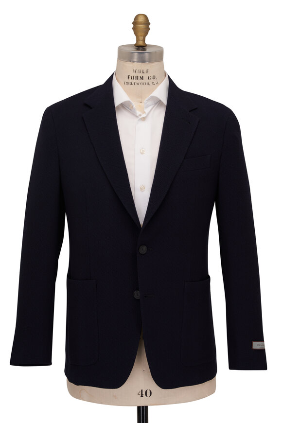 Canali - Ultralight Solid Blue Wool Blend Sportcoat