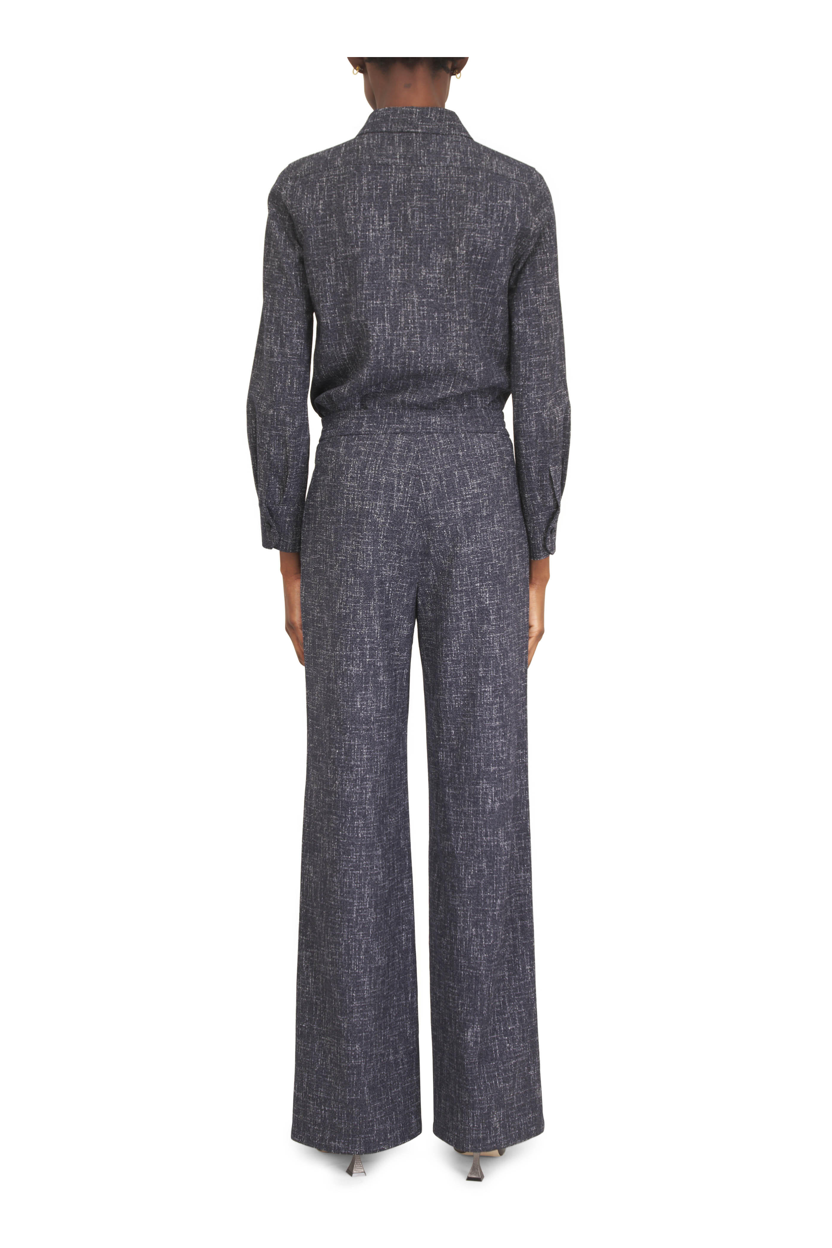 Akris - Blue Textured Button Up Blouse - view 3