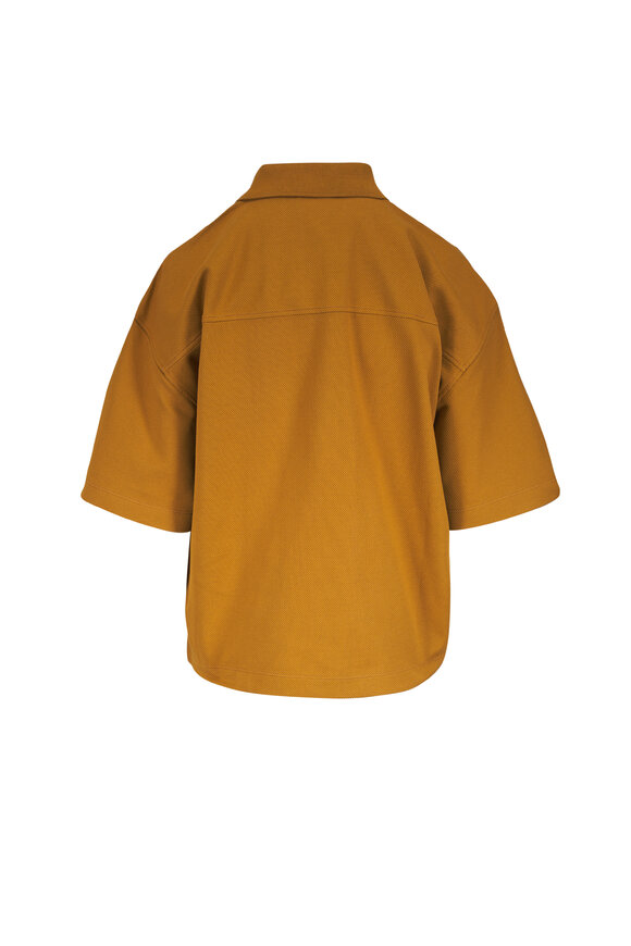 Saint Laurent Cassandre Dark Honey Cotton Oversized Polo - view 3