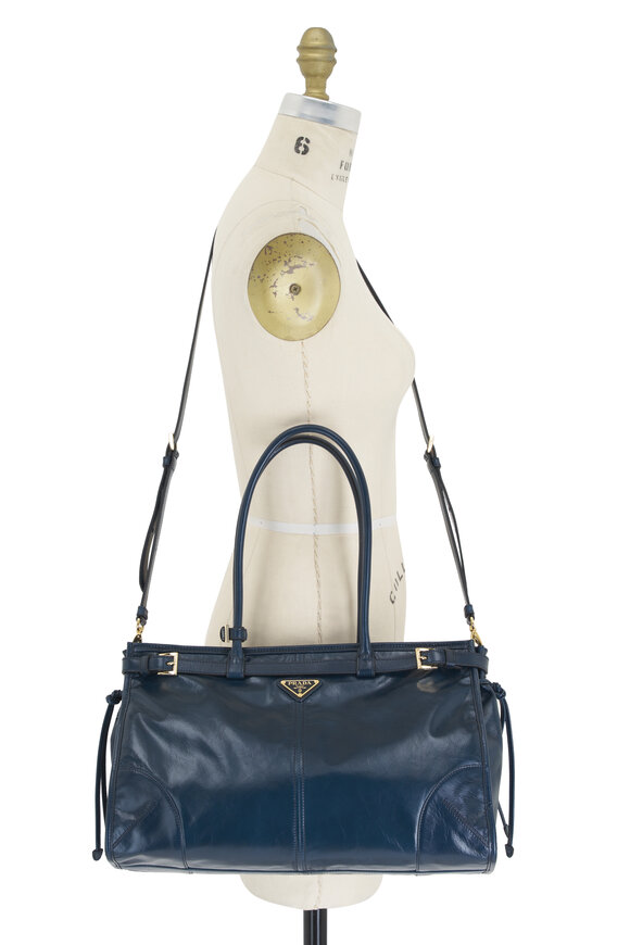 Prada - Medium Denim Soft Leather Handbag