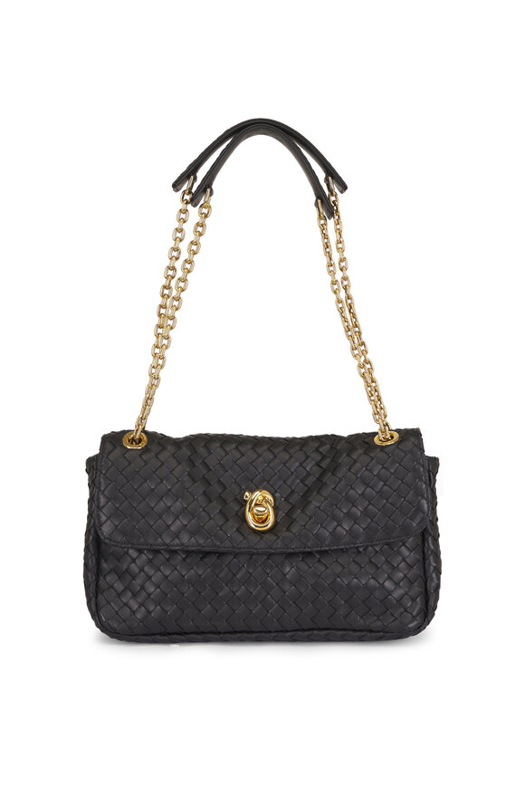 Bottega Veneta Madison Black Intrecciato Leather Shoulder Bag - view 1