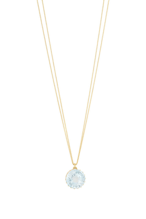 Renee Lewis 18k Yellow Gold Antique Blue Topaz Necklace - view 1