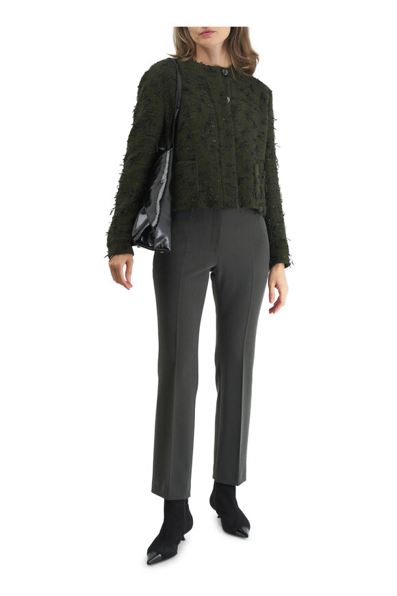 Akris - Kale Cashmere & Silk Knit Crewneck Top 