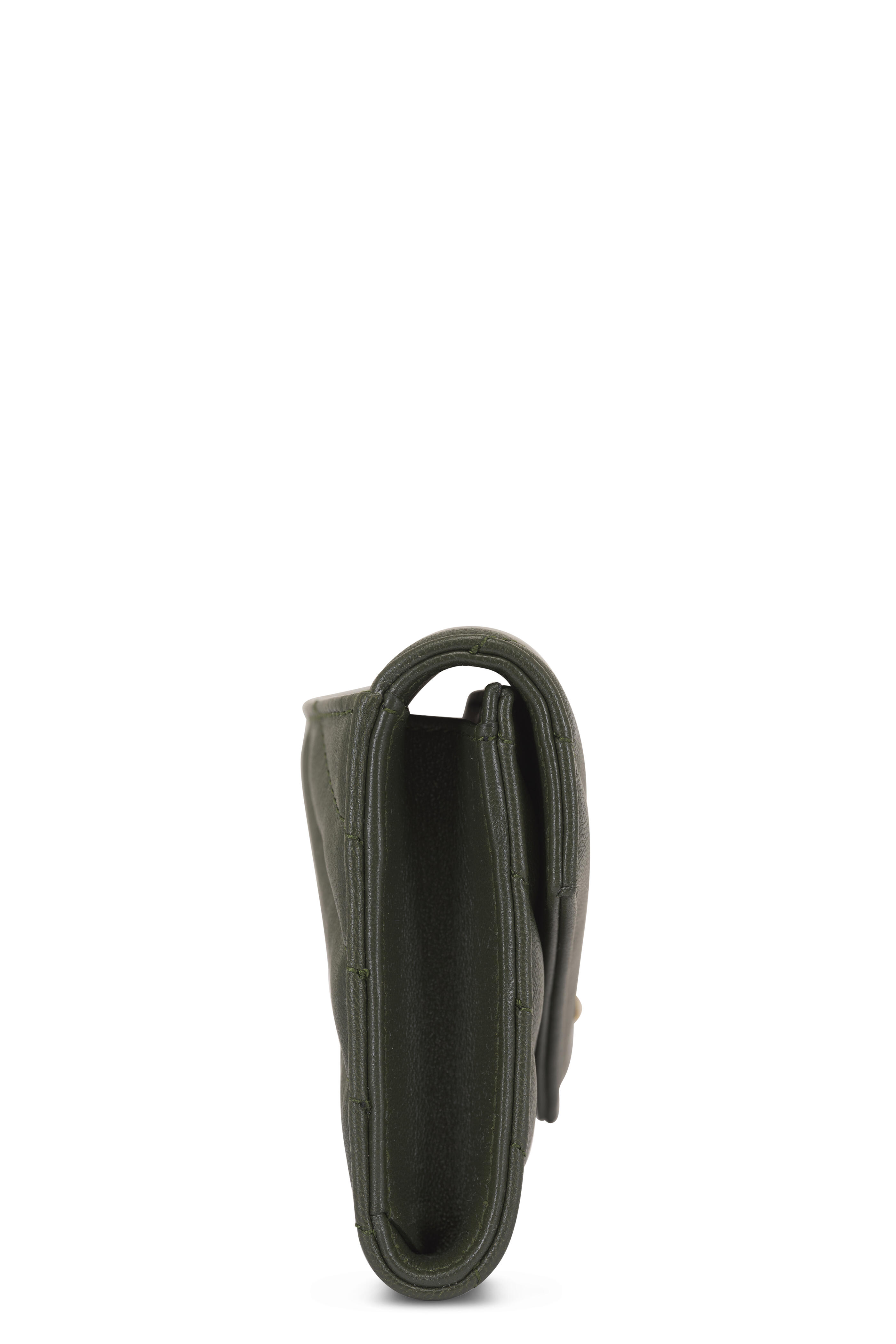 Saint Laurent - Olive Wood Cassandre Quilted Leather Wallet