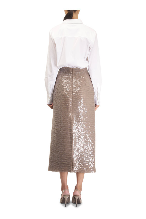 Brunello Cucinelli Crispy Silk Dazzling Cascade Skirt - view 3
