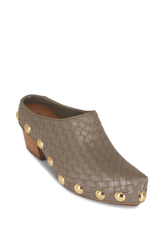 Bottega Veneta Wanda Dark Taupe Leather Clog, 50mm - view 1