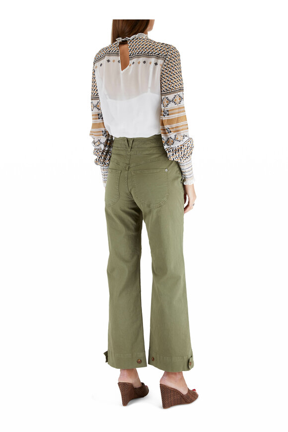 Veronica Beard - Marley Clover Green Ankle-Tab Pant