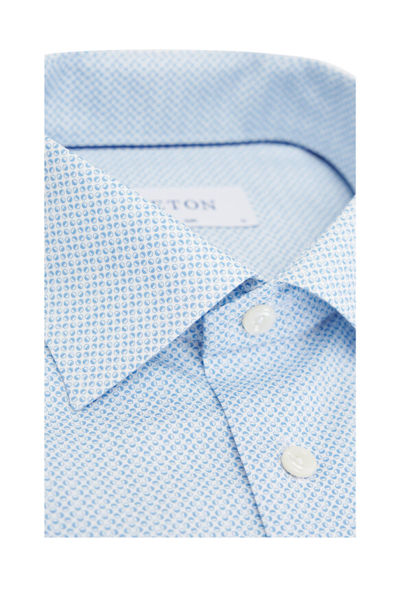 Eton - Light Blue Pin Dot Cotton Dress Shirt