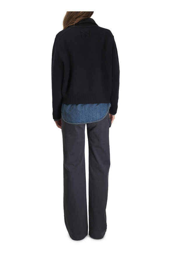 Nili Lotan - Renata Dark Navy Cashmere Polo Sweater