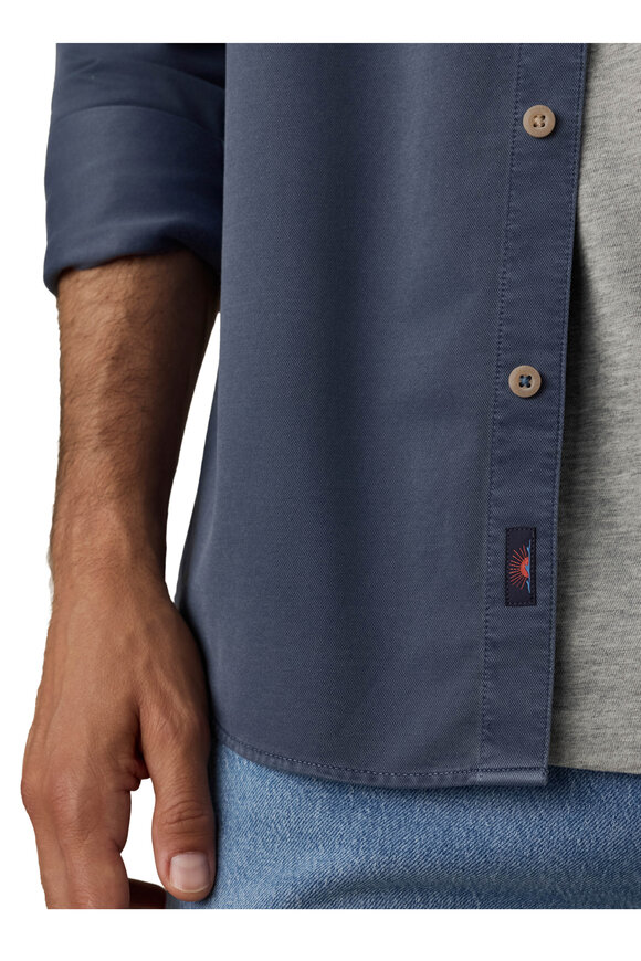 Faherty Brand Costa Pique Abyss Navy Button Down Shirt - view 5