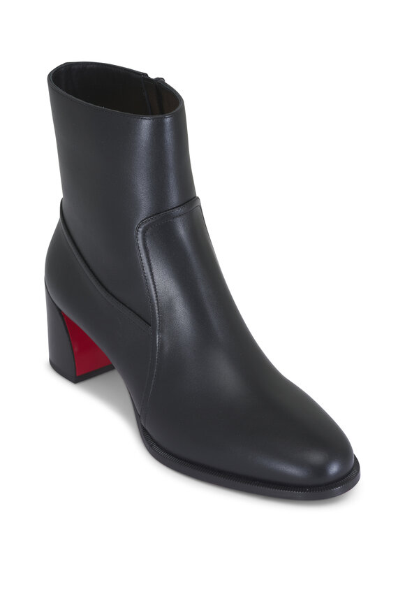 Christian Louboutin Ira Black Leather Short Boot, 55mm - view 1