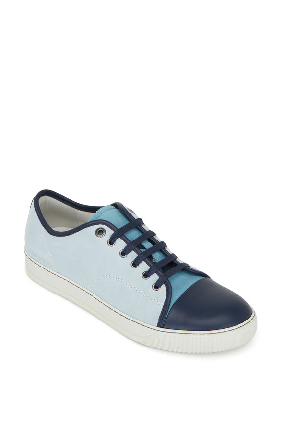 Lanvin - Vena Light Blue Suede Cap Toe Sneaker