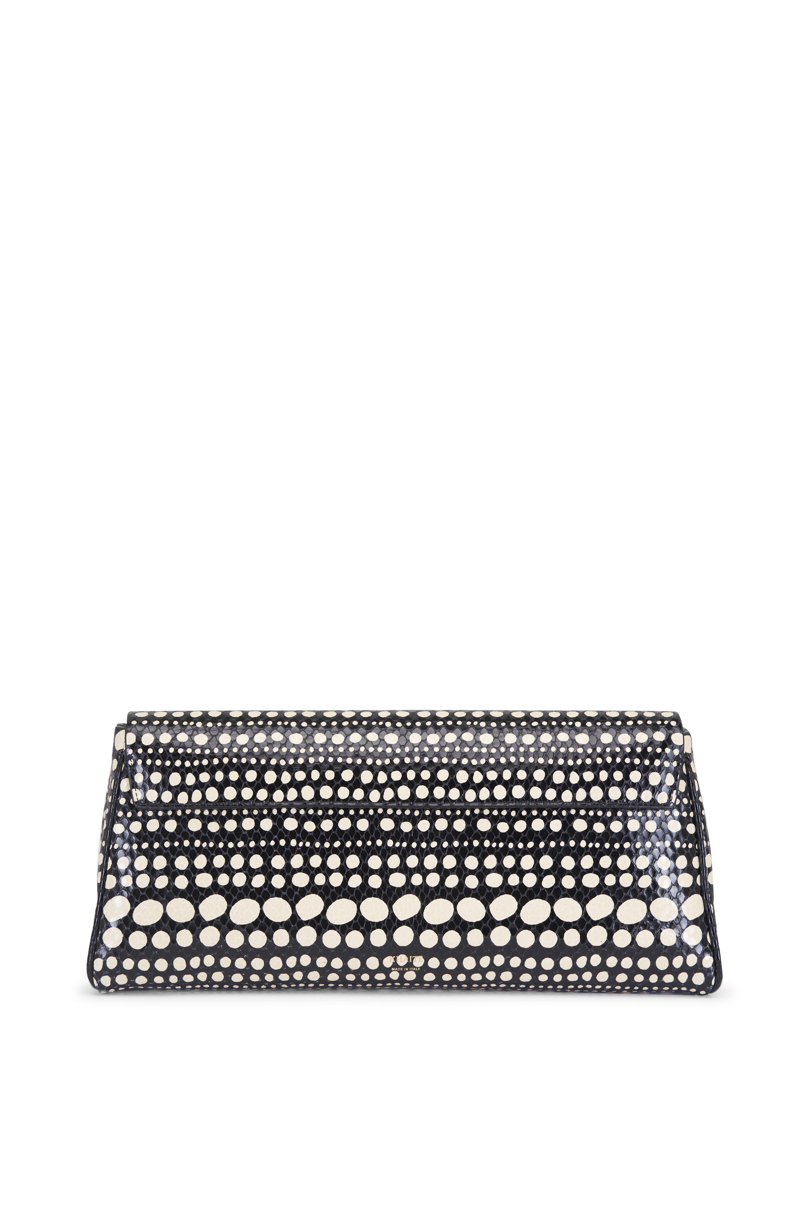 Khaite - Audrey Black & Cream Dot Print Clutch